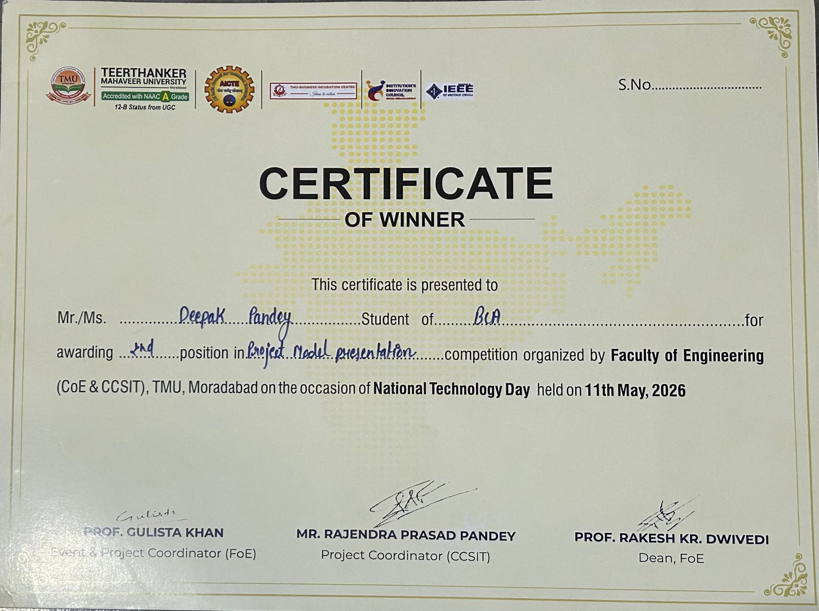 Certificate name